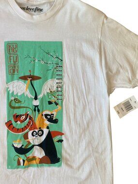 New! We Love Fine KUNG FU PANDA Graphic Tee T-Shirt PO Furious Five Size Medium